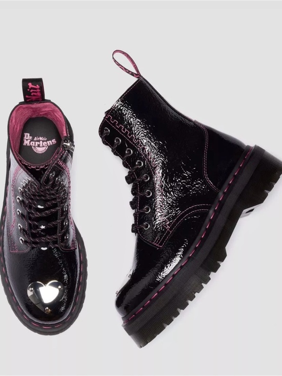 Dr. Martens Shoes - DR. MARTENS JADON BLACK LEATHER BOOTS, LADIES SZ 8, NEW $220.